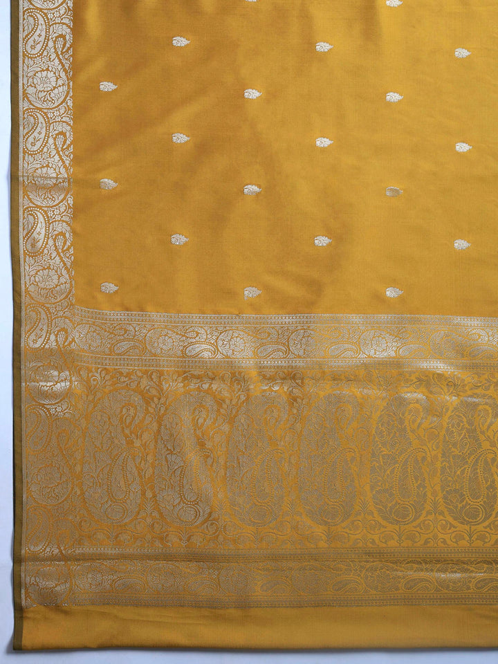 Mustard Woven Design Art Silk Saree
