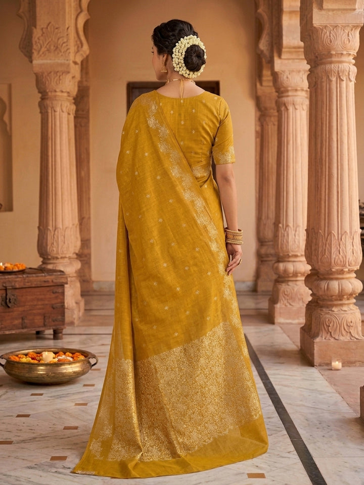 Mustard Woven Design Art Silk Saree