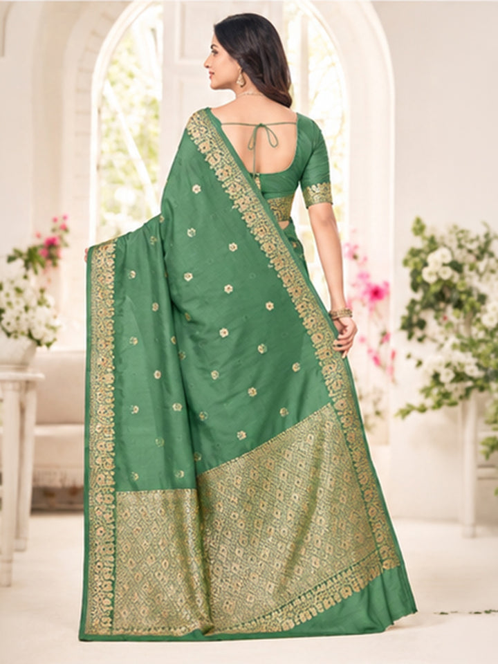 Pista Green Woven Design Art Silk Saree
