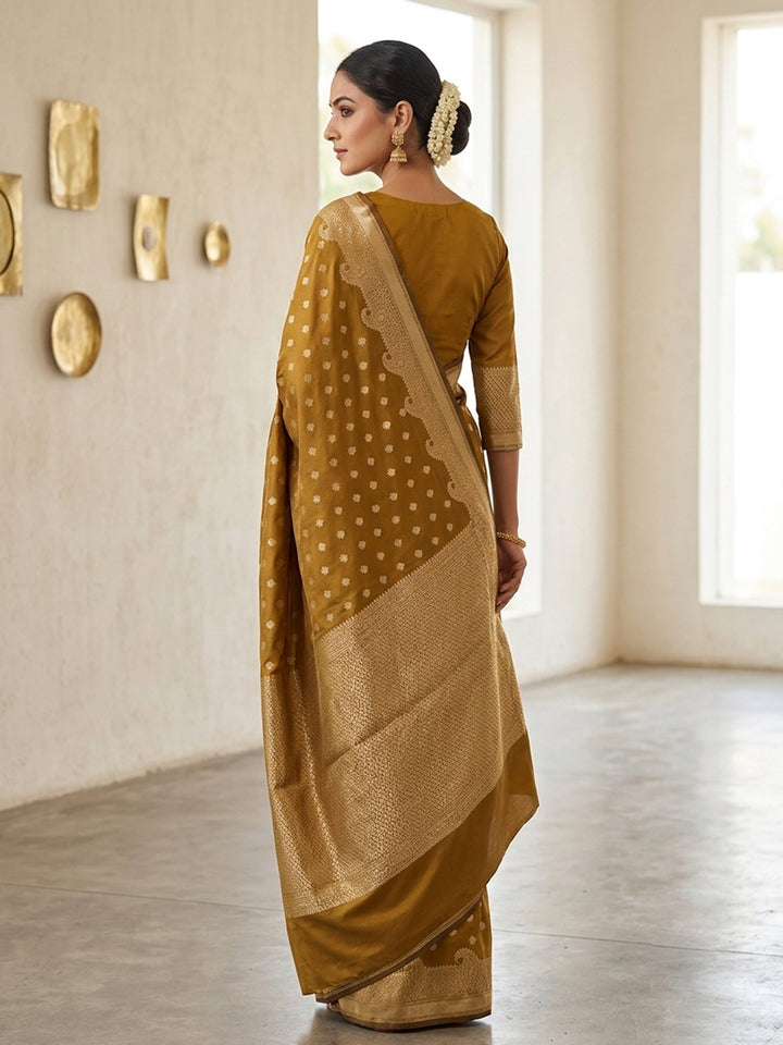 Mustard Woven Design Art Silk Saree
