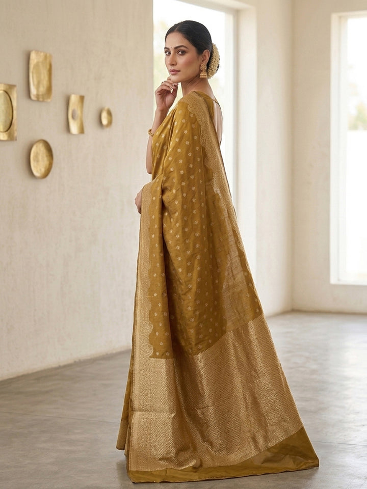 Mustard Woven Design Art Silk Saree