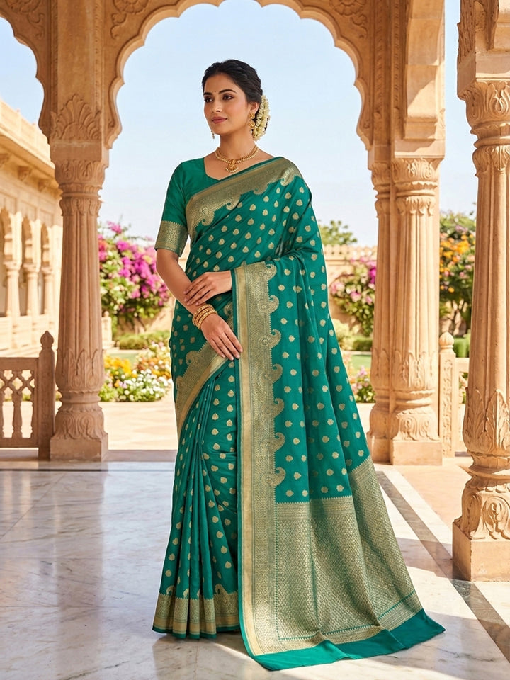 Green Woven Design Art Silk Saree