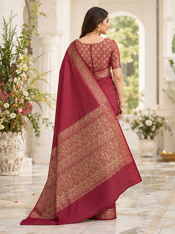 Rose Woven Design Art Silk Saree