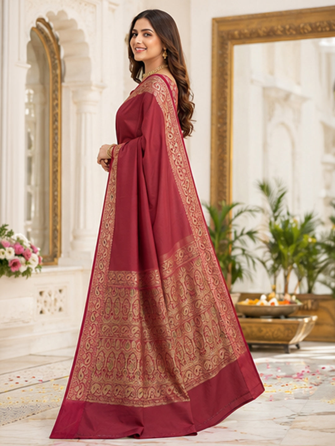 Rose Woven Design Art Silk Saree