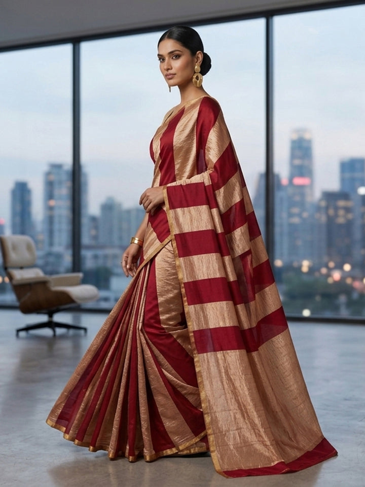 Red Woven Design Art Silk Saree