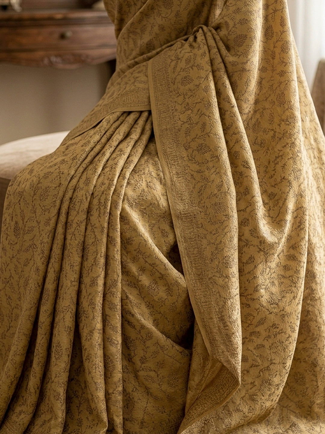 Yellow Tussar Woven Saree