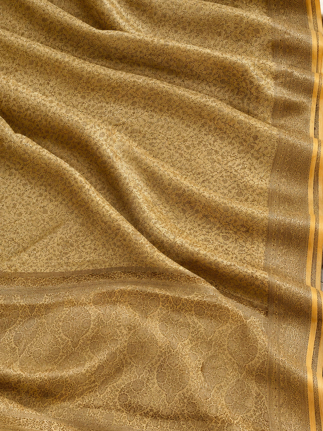 Yellow Tussar Woven Saree