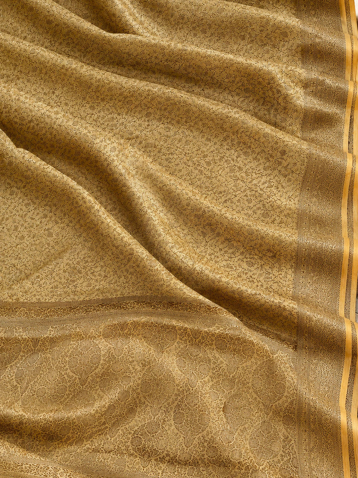 Yellow Tussar Woven Saree