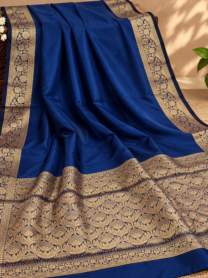 Navy-Blue Art Silk Woven Saree