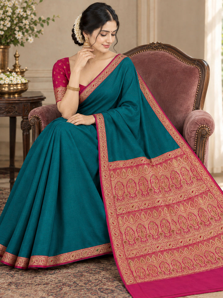Green Art Silk Woven Saree