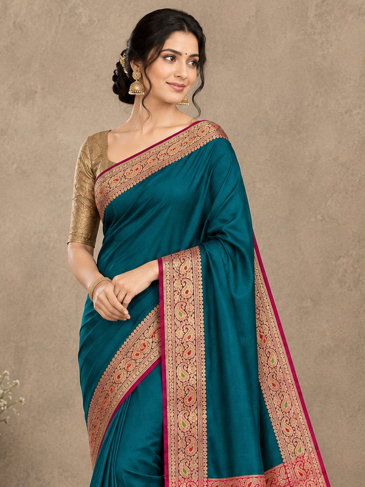 Green Art Silk Woven Saree
