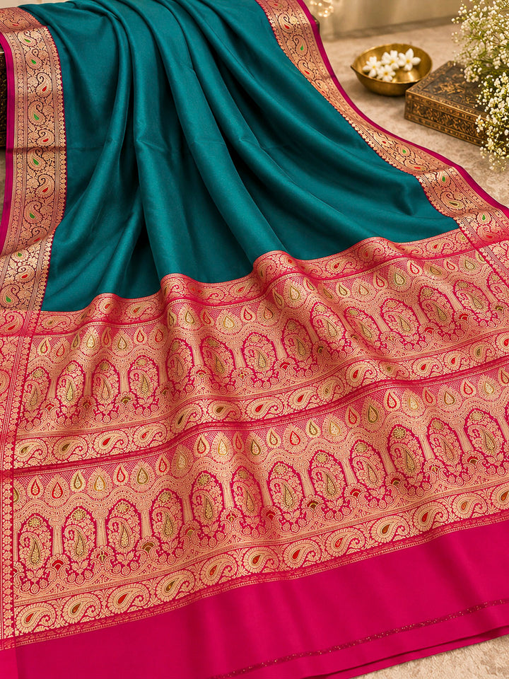 Green Art Silk Woven Saree