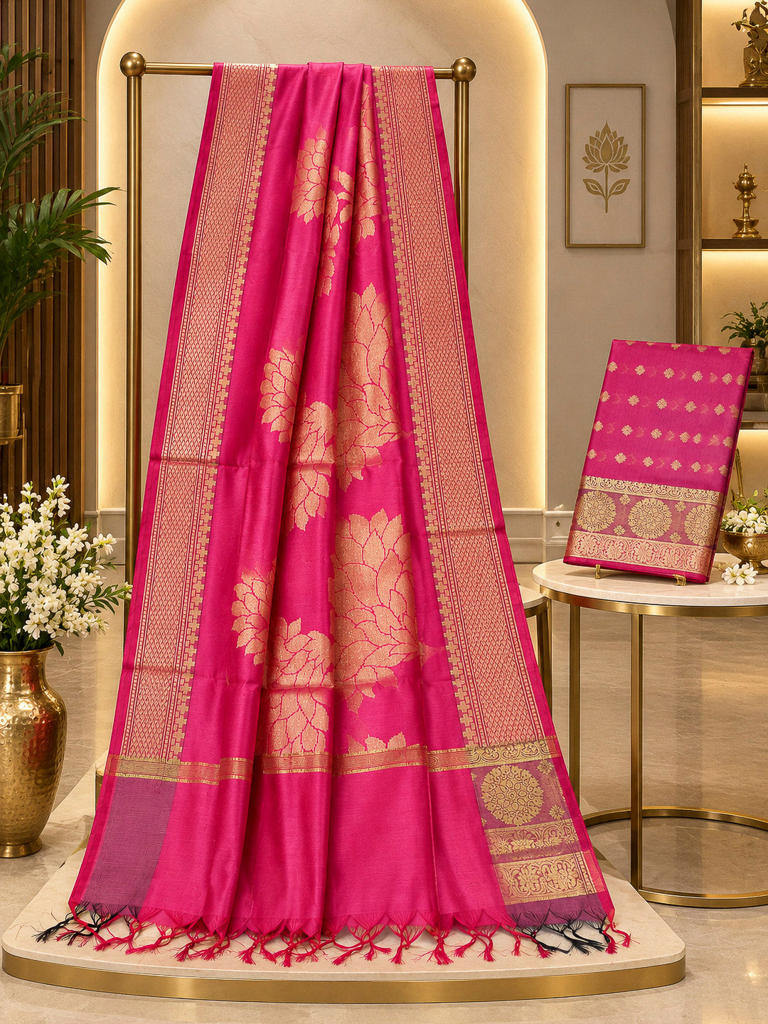 Gazari Woven Design Chanderi Unstitched Dress Material