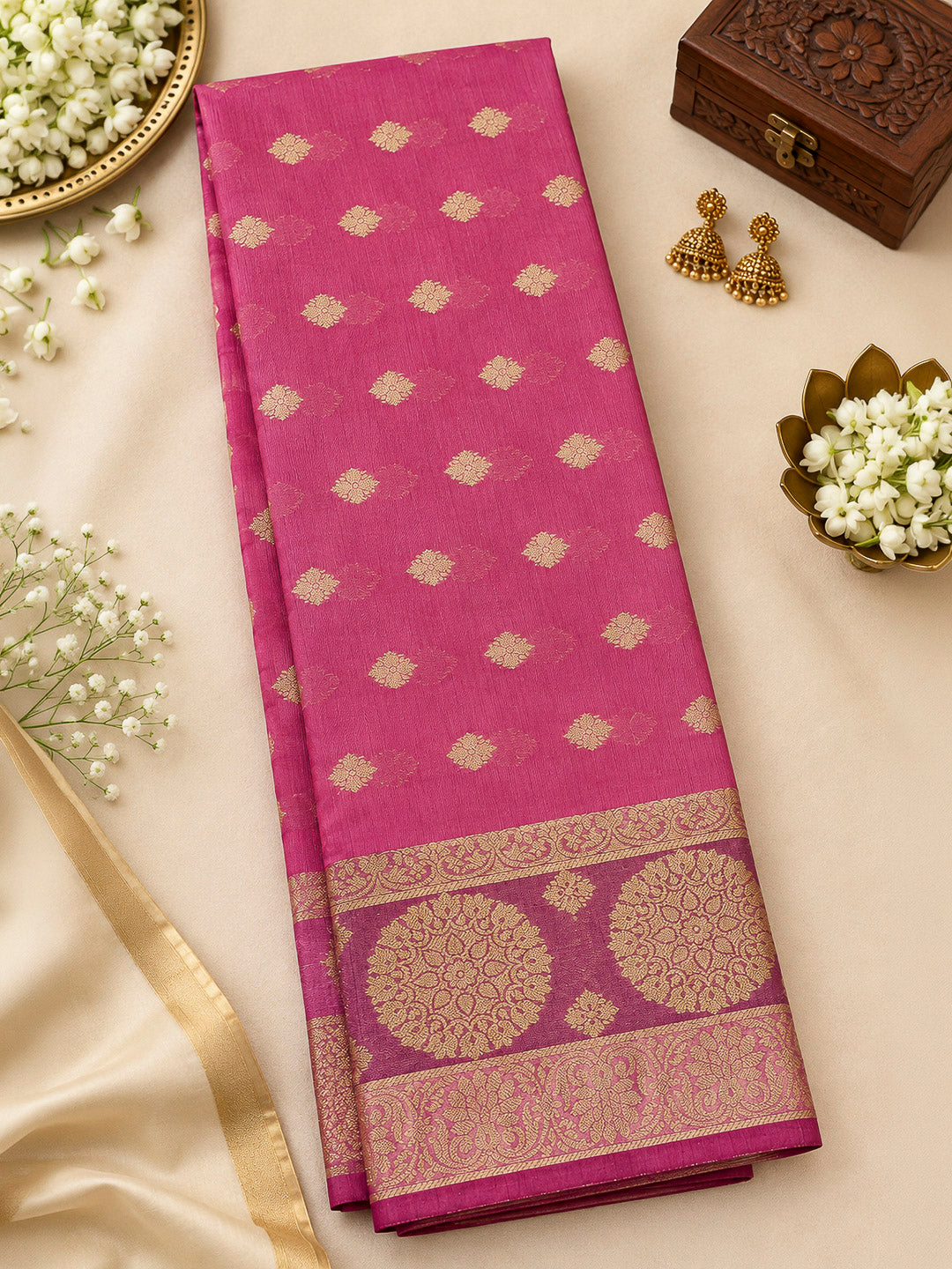 Gazari Woven Design Chanderi Unstitched Dress Material