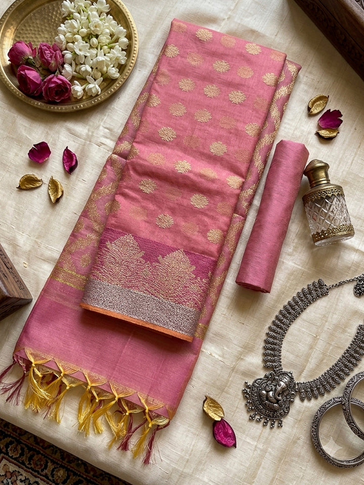 Gazari Printed Chanderi Unstitched Dress Material