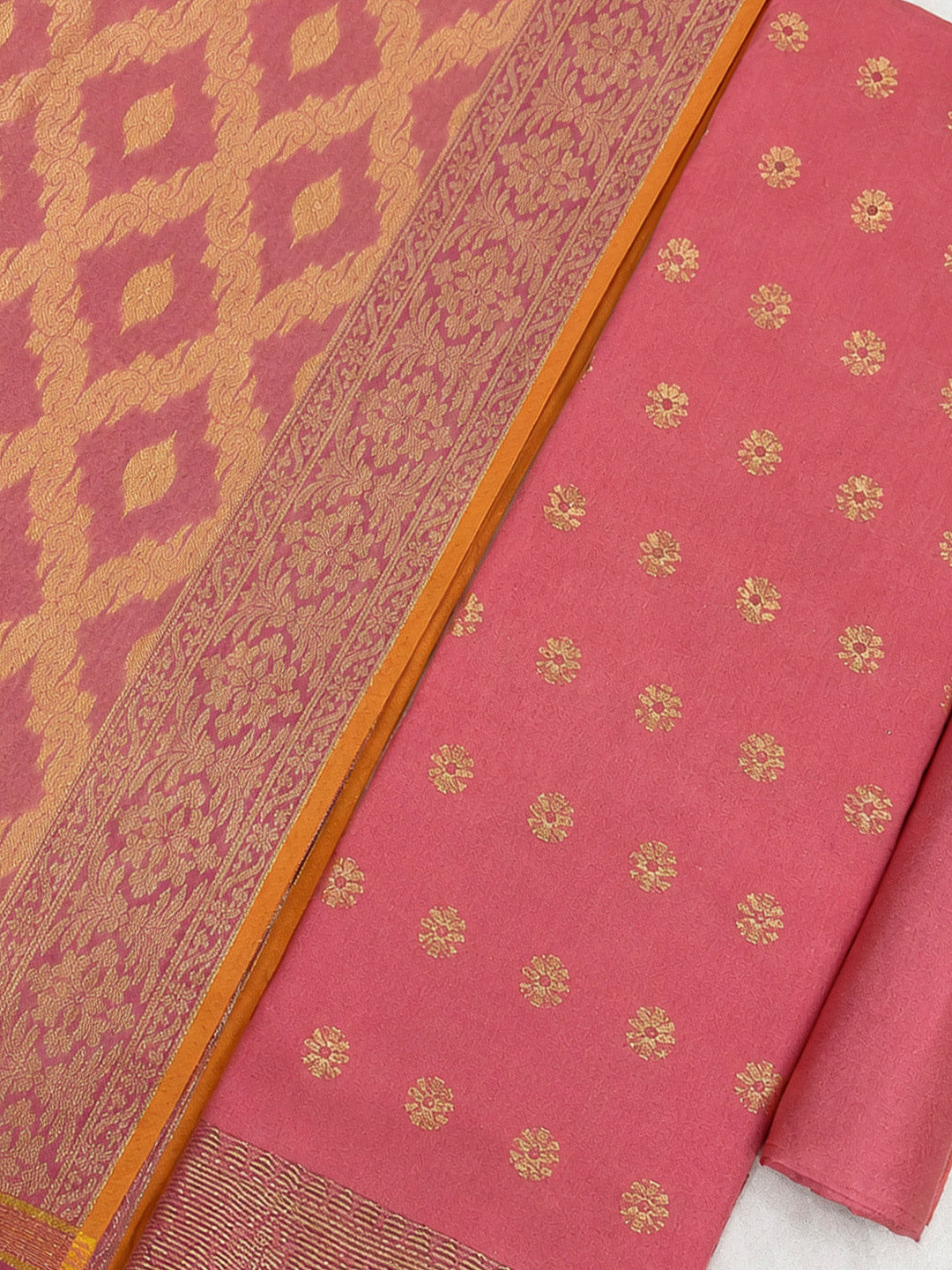 Gazari Printed Chanderi Unstitched Dress Material