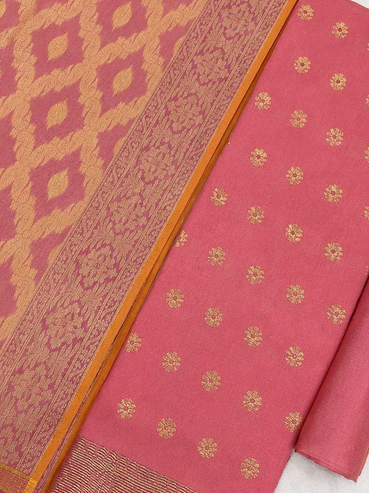 Gazari Printed Chanderi Unstitched Dress Material