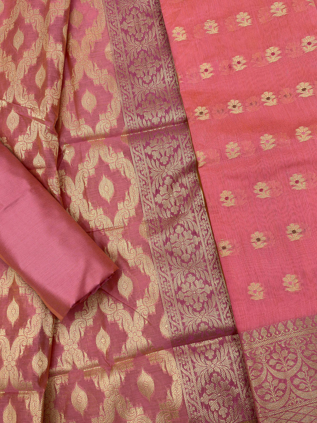 Gazari Printed Chanderi Unstitched Dress Material