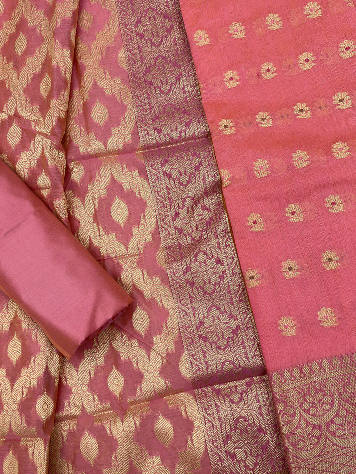 Gazari Printed Chanderi Unstitched Dress Material