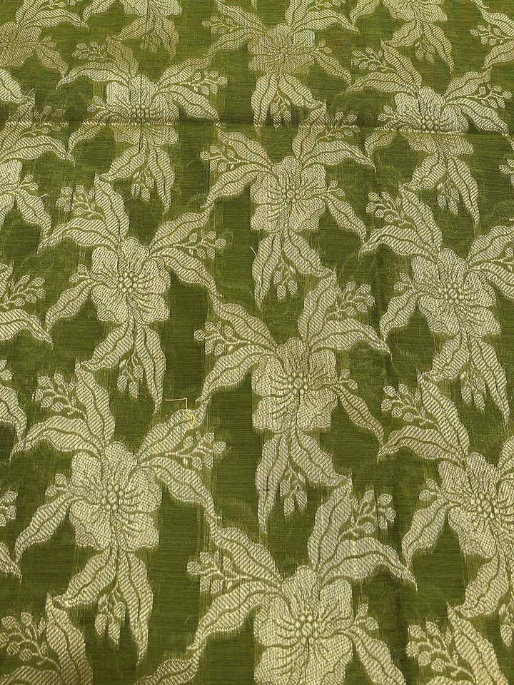 Mehndi Printed Chanderi Unstitched Dress Material