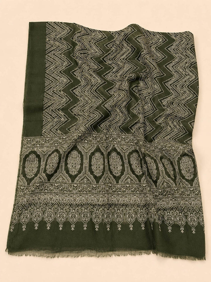 Mustard Printed Cotton Blend Unstitched Dress Material