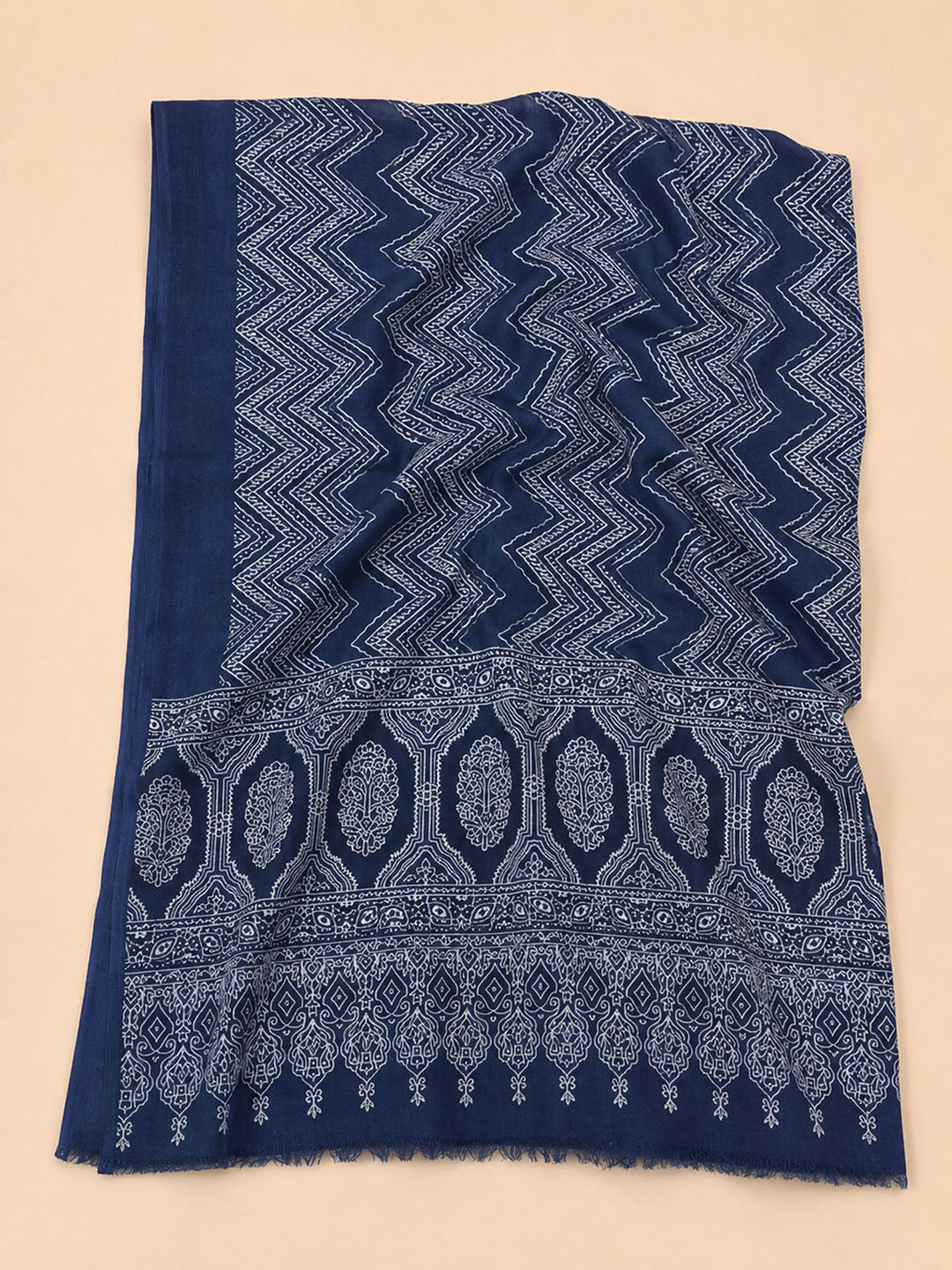 Red Printed Cotton Blend Unstitched Dress Material