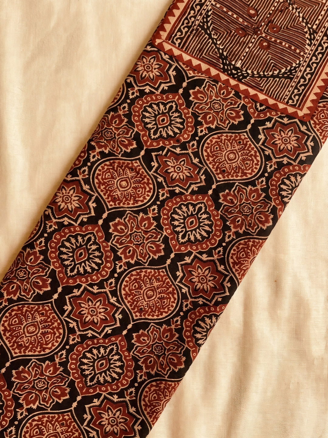 Black Printed Cotton Blend Unstitched Dress Material