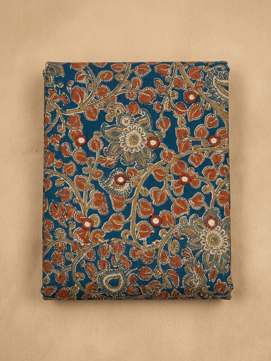 Blue Printed Cotton Blend Unstitched Dress Material