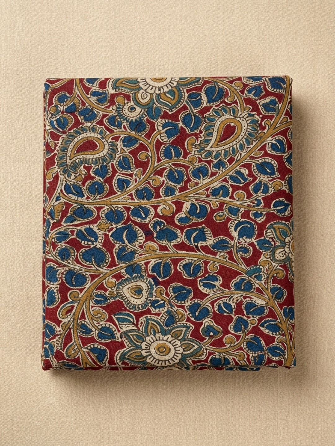 Maroon Printed Cotton Blend Unstitched Dress Material