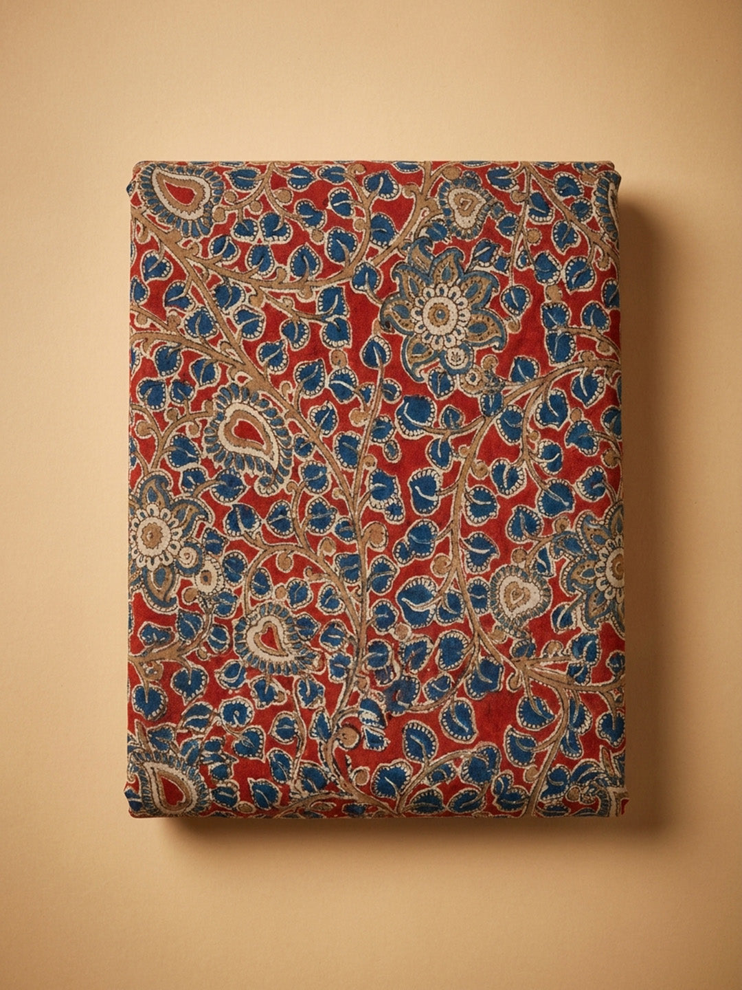 Rust Printed Cotton Blend Unstitched Dress Material