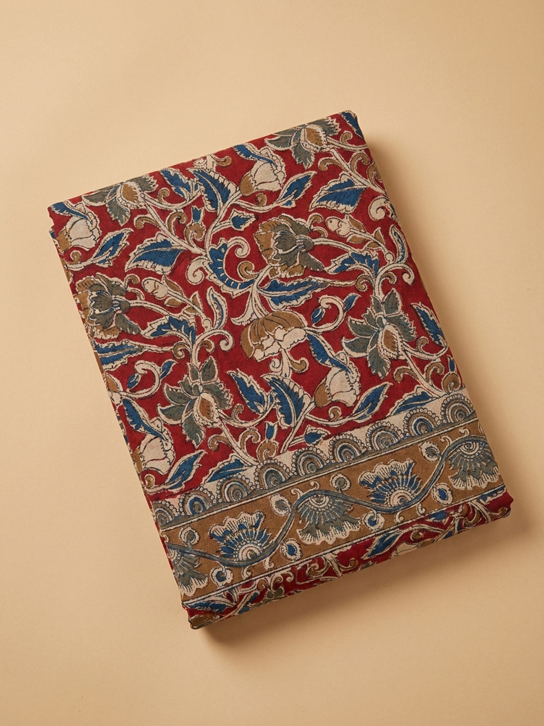 Maroon Printed Cotton Blend Unstitched Dress Material