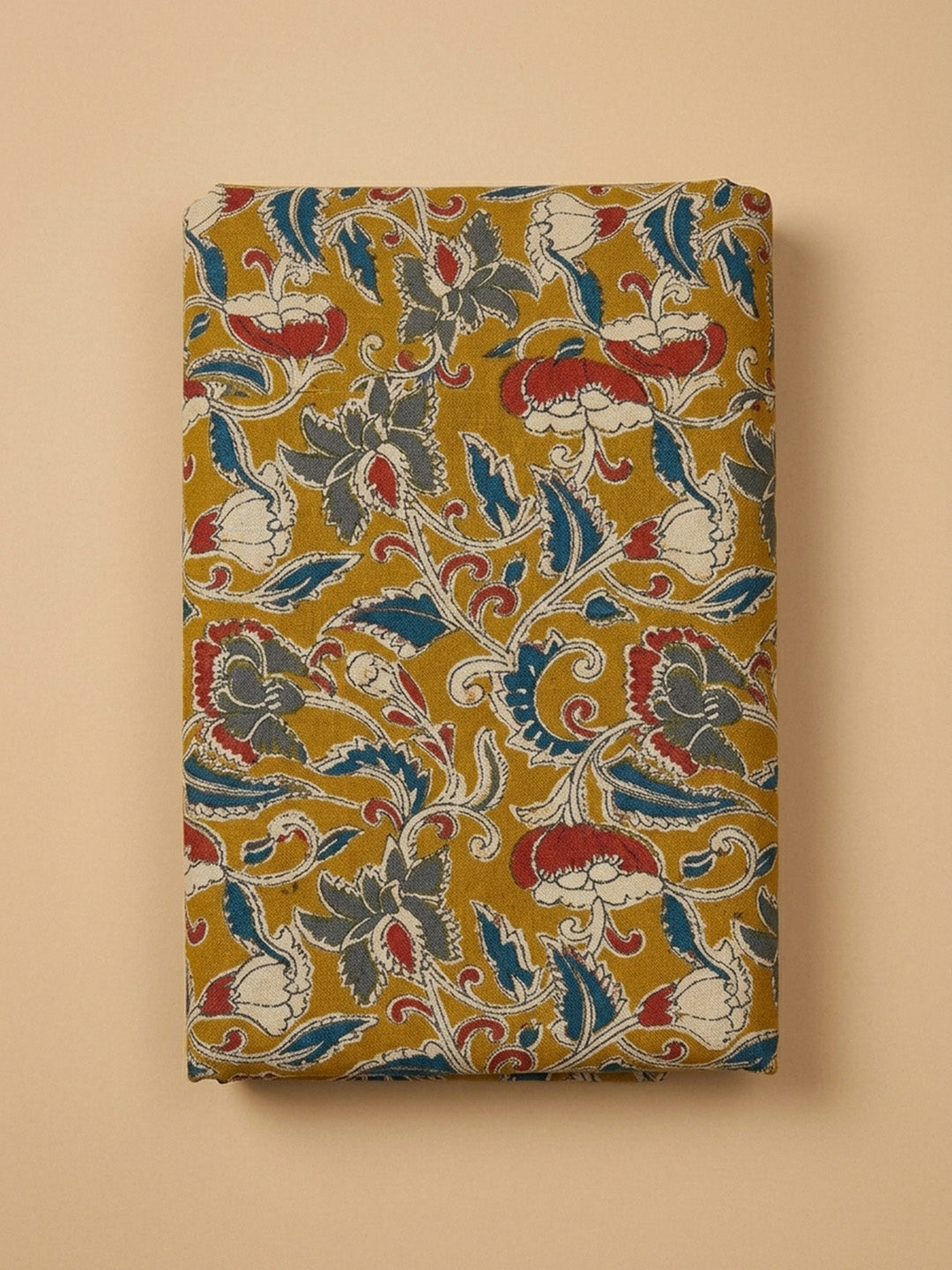 Mustard Printed Cotton Blend Unstitched Dress Material