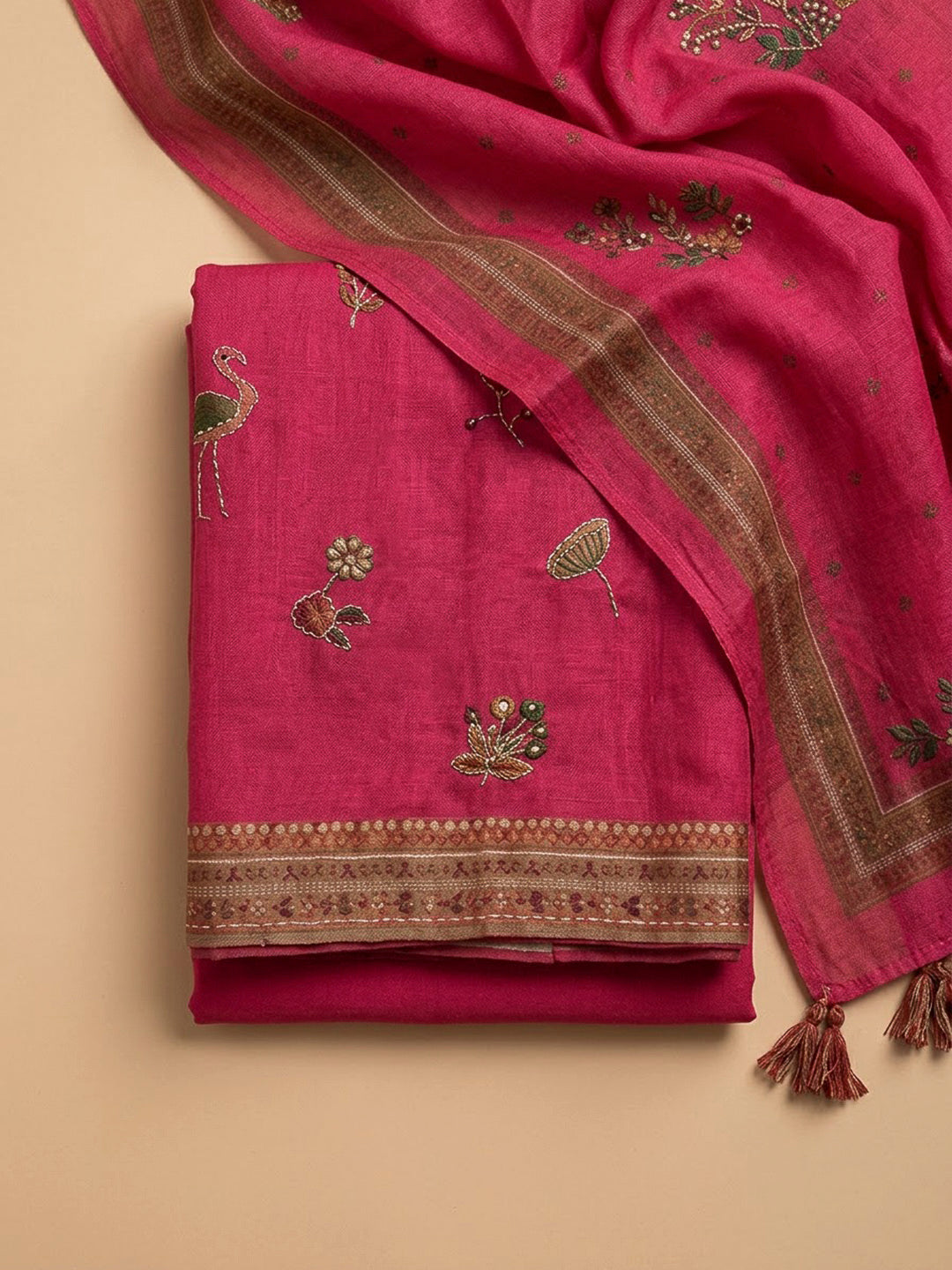 Rani Chanderi Printed Unstitched Dress Material