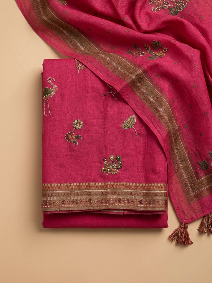 Rani Chanderi Printed Unstitched Dress Material