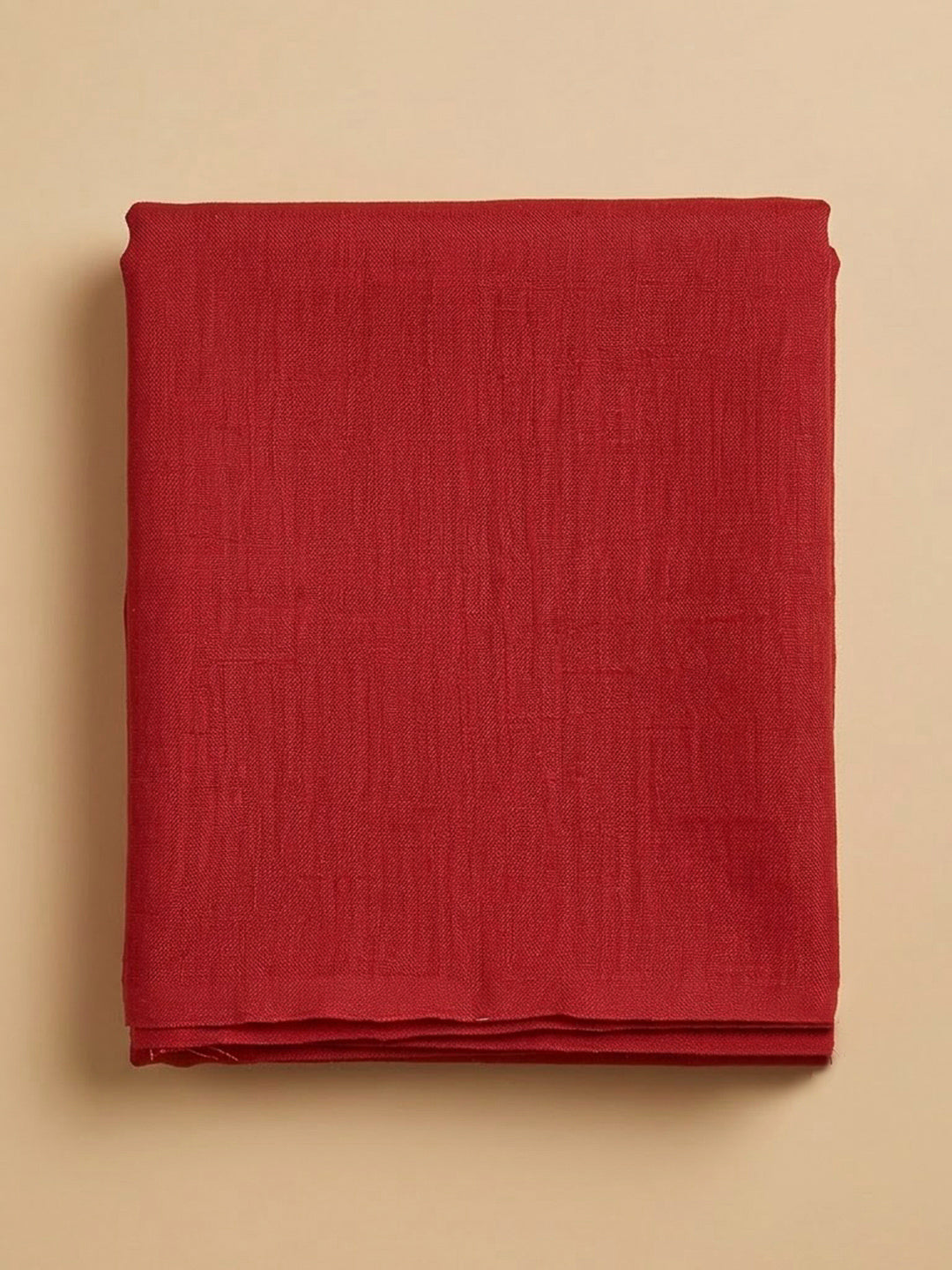 Red Chanderi Printed Unstitched Dress Material