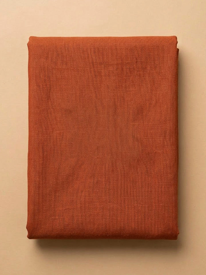 Rust Chanderi Printed Unstitched Dress Material