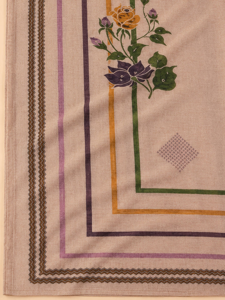 Onion Pink Embroidered Chanderi Unstitched Suit &amp; Pant With Chanderi Dupatta