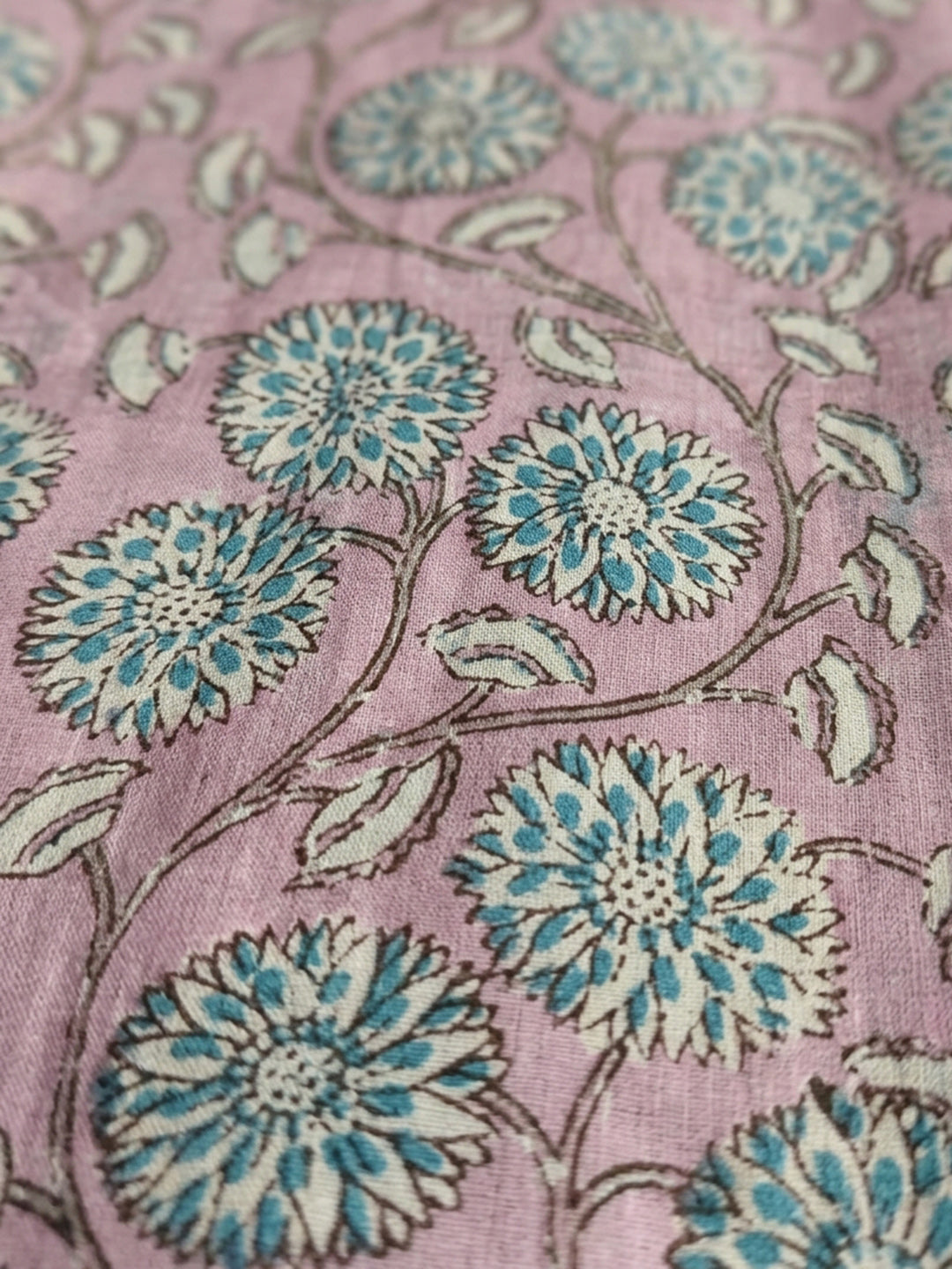 Peach Embroidered Cotton Blend Unstitched Suit &amp; Pant With Cotton Dupatta