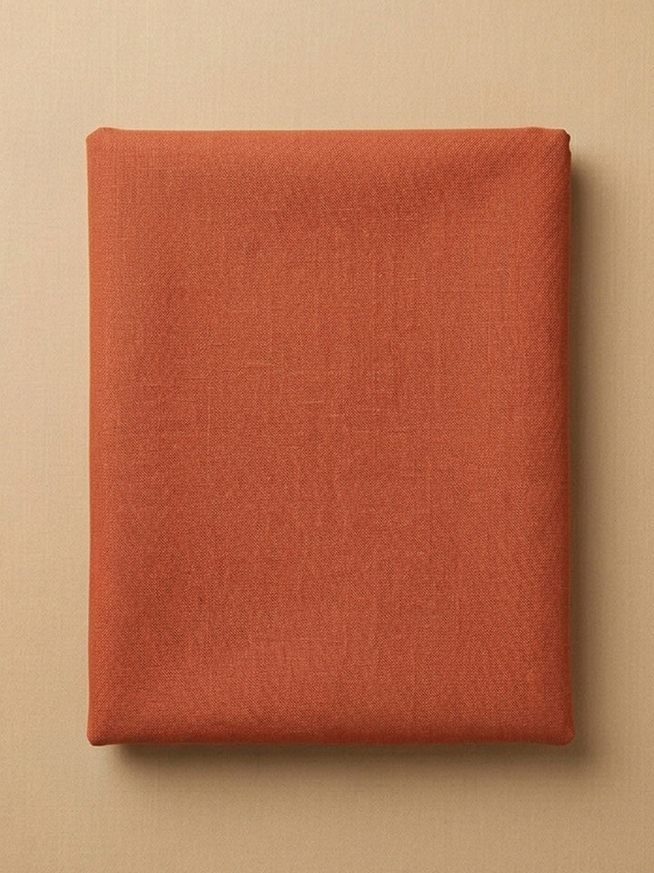 Rust Printed Chanderi Unstitched Dress Material