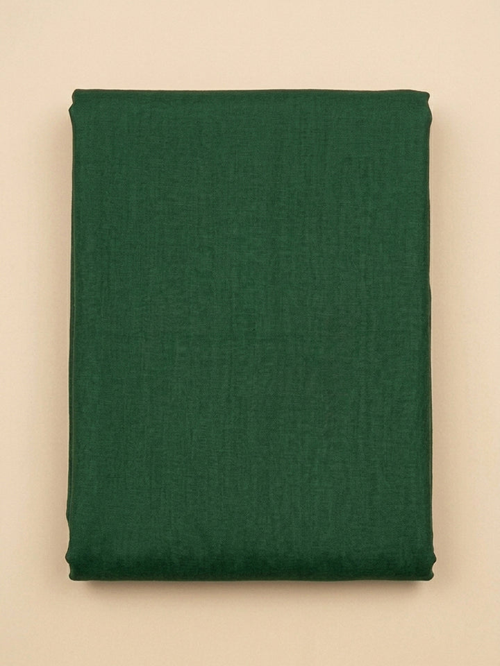 Bottle Green Embroidered Chanderi Unstitched Suit &amp; Pant With Chanderi Dupatta