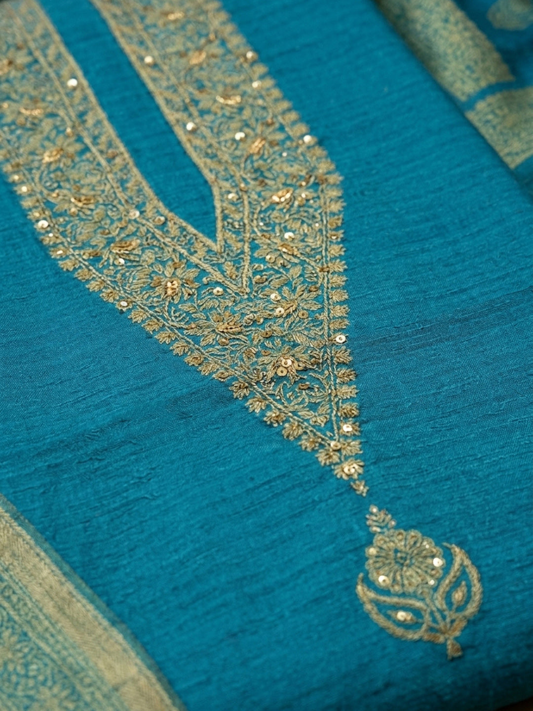 Firozee Embroidery Chanderi Unstitched Dress Material