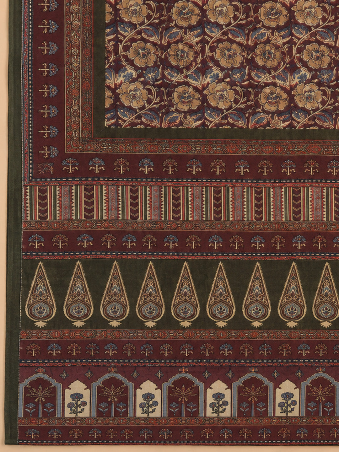 Maroon Embroidered Chanderi Unstitched Suit &amp; Pant With Chanderi Dupatta