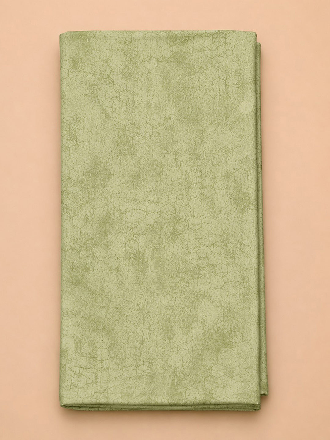 Pista Green Printed Chanderi Unstitched Suit &amp; Pant With Chanderi Dupatta