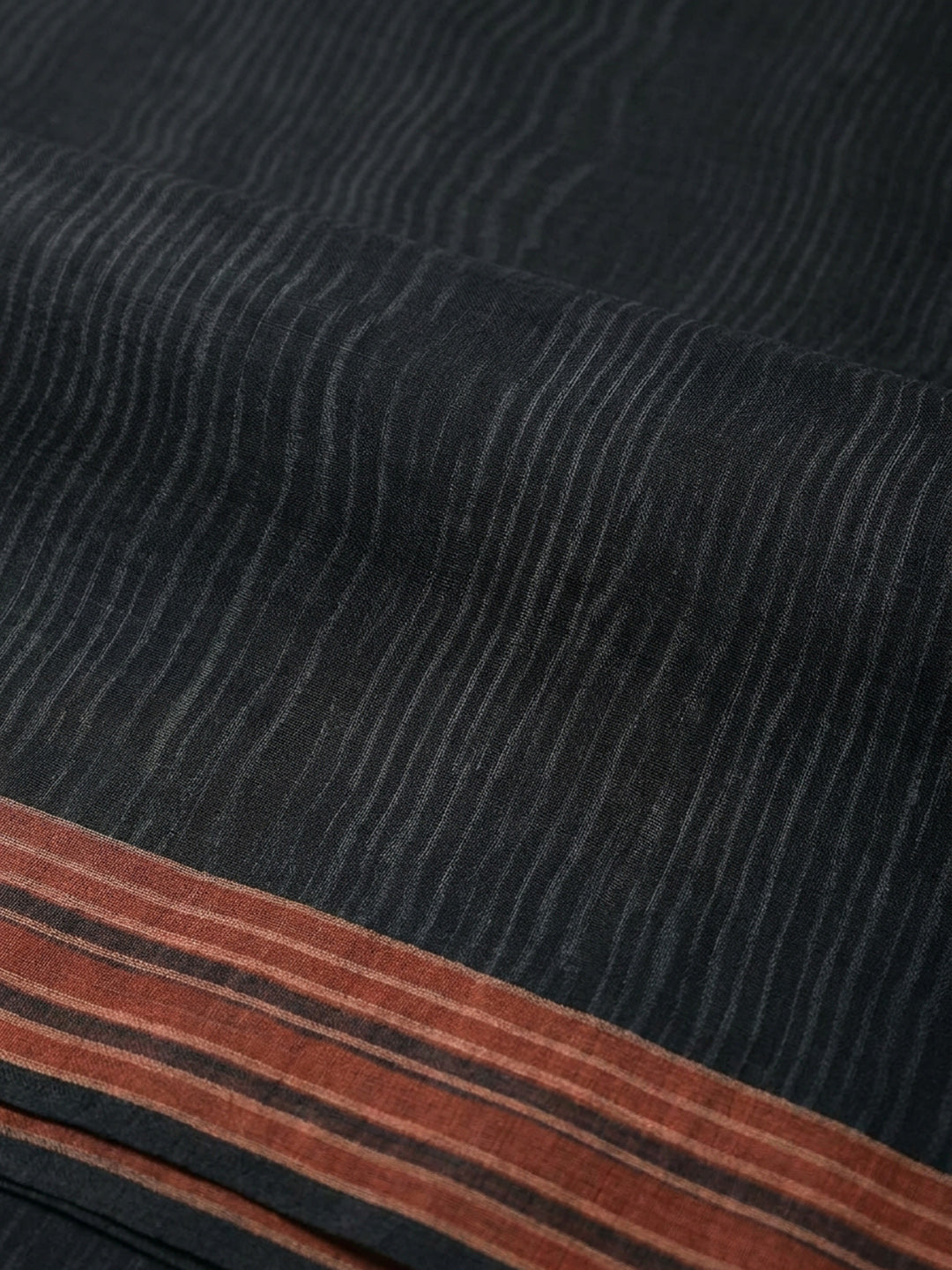 Black Printed Chanderi Unstitched Dress Material