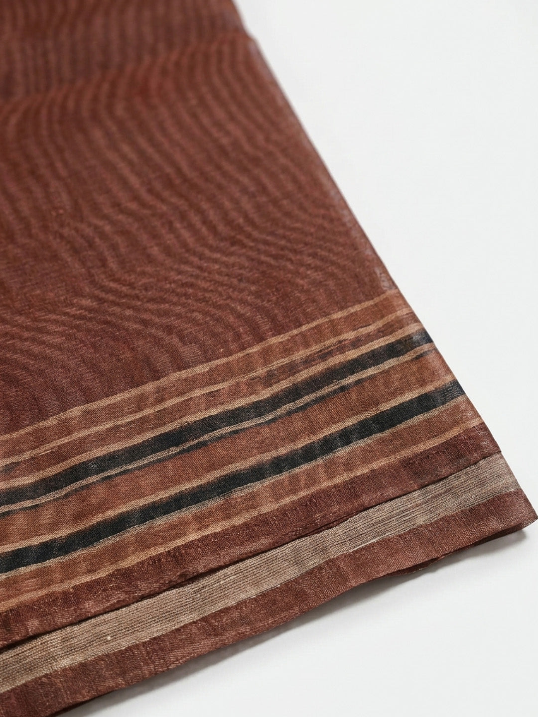 Rust Printed Chanderi Unstitched Dress Material