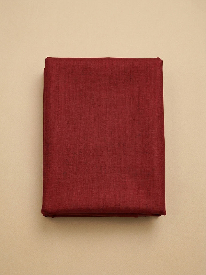 Maroon Printed Chanderi Unstitched Dress Material