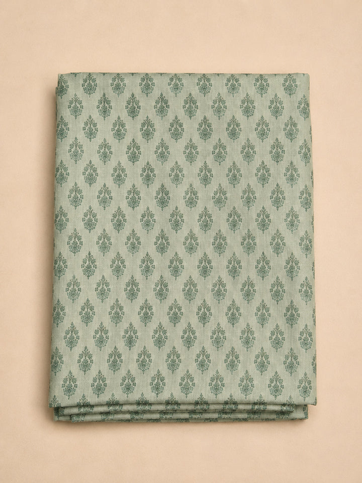 Firozee Printed Cotton Blend Unstitched Suit &amp; Pant With Cotton Dupatta