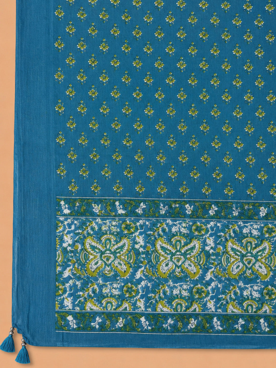 Firozee Embroidered Cotton Blend Unstitched Suit &amp; Pant With Cotton Dupatta