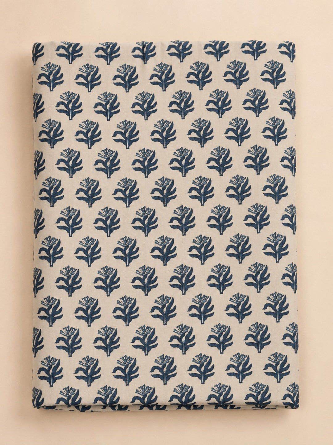 Blue Embroidered Cotton Blend Unstitched Suit &amp; Pant With Cotton Dupatta