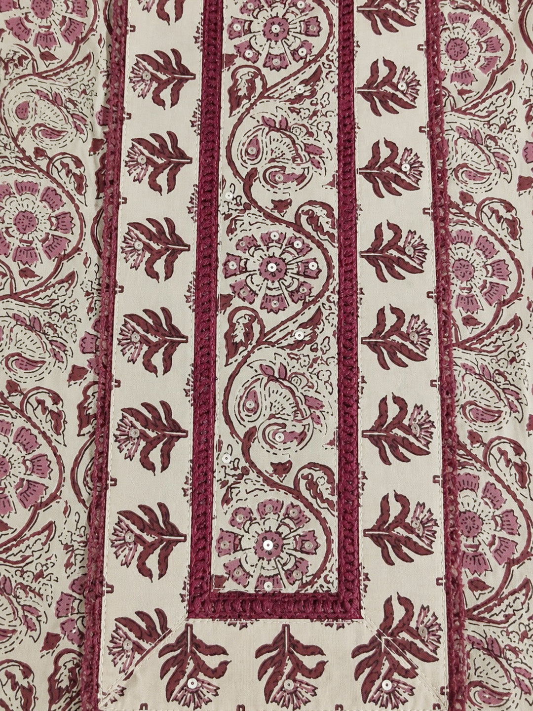 Onion Pink Embroidered Cotton Blend Unstitched Suit &amp; Pant With Cotton Dupatta